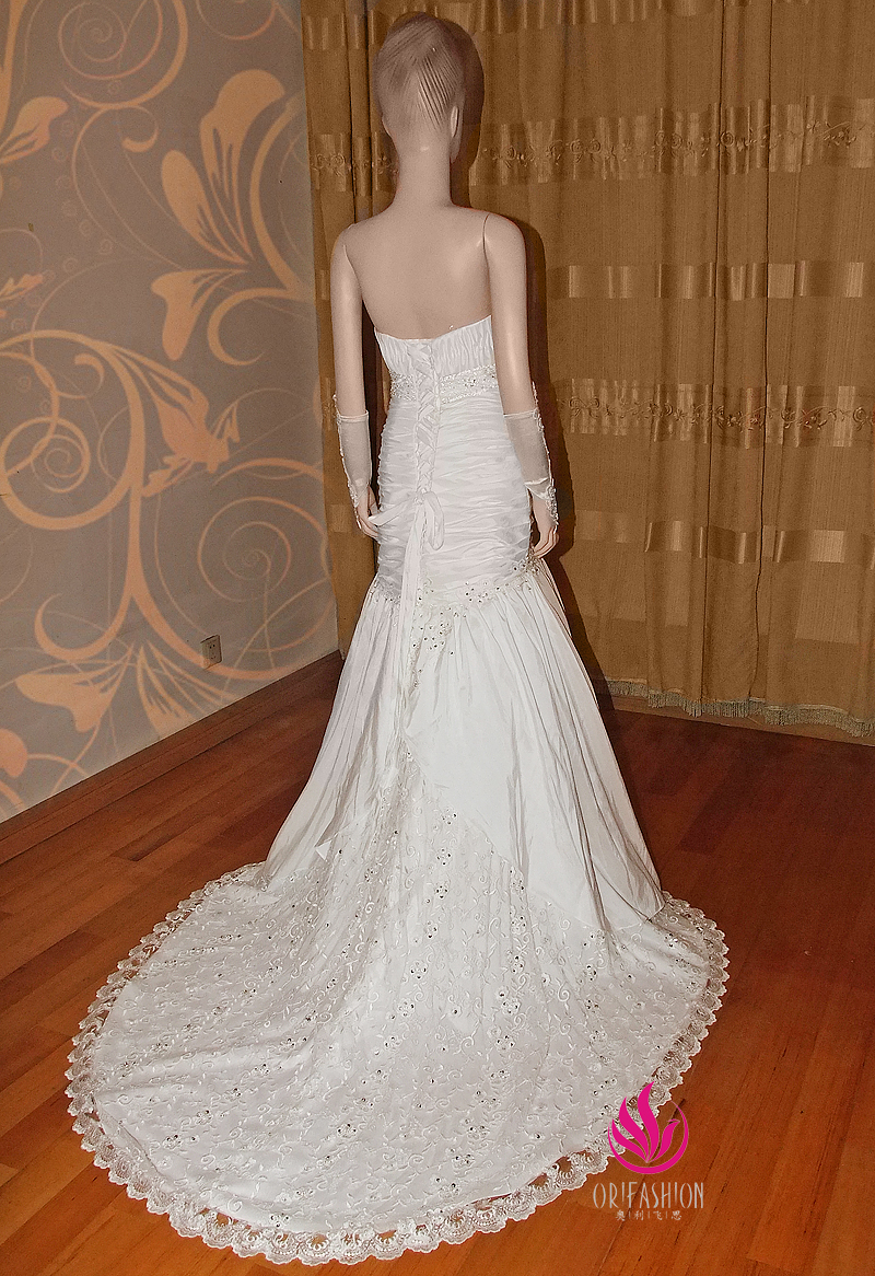 Orifashion HandmadeReal Custom Made Slim Line Wedding Dress RC10